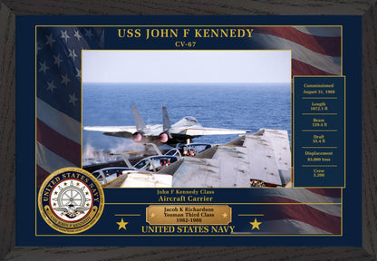 USS John F Kennedy CV-67 Framed Patriotic Photo