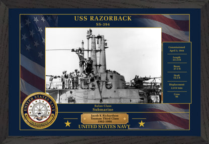 USS Razorback SS-394 Framed Patriotic Photo