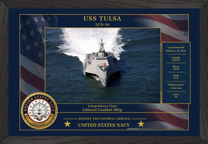 USS Tulsa LCS-16 Framed Patriotic Photo
