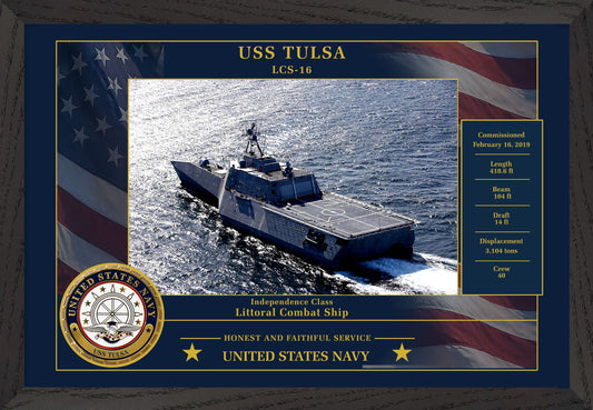 USS Tulsa LCS-16 Framed Patriotic Photo