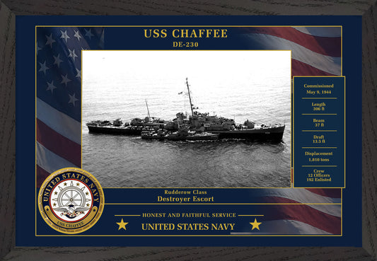 USS Chaffee DE-230 Framed Patriotic Photo