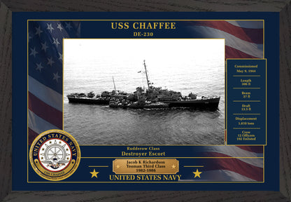 USS Chaffee DE-230 Framed Patriotic Photo