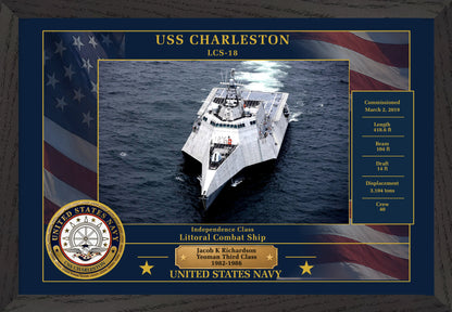 USS Charleston LCS-18 Framed Patriotic Photo