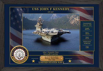 USS John F Kennedy CV-67 Framed Patriotic Photo