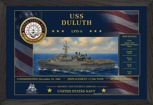 USS Duluth LPD-6 Framed Patriotic Art