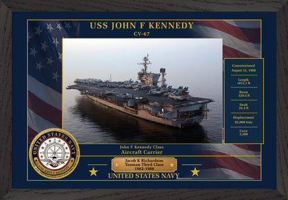 USS John F Kennedy CV-67 Framed Patriotic Photo