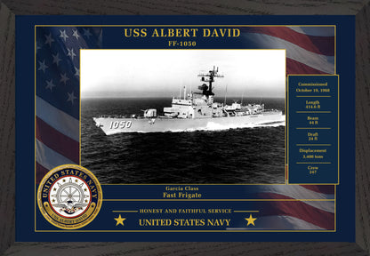 USS Albert David FF-1050 Framed Patriotic Photo