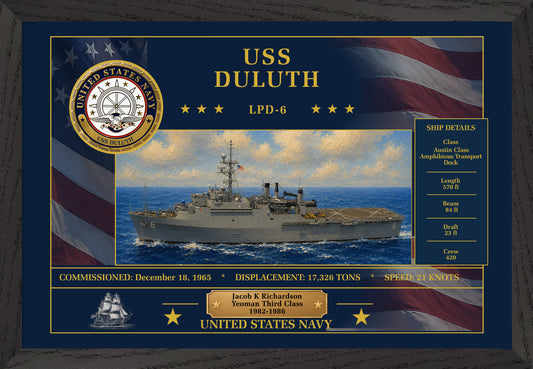 USS Duluth LPD-6 Framed Patriotic Art