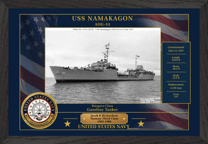 USS Namakagon AOG-53 Framed Patriotic Photo