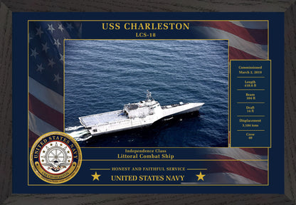 USS Charleston LCS-18 Framed Patriotic Photo