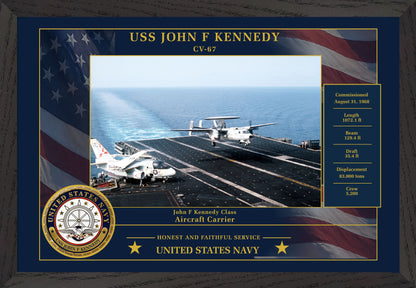 USS John F Kennedy CV-67 Framed Patriotic Photo