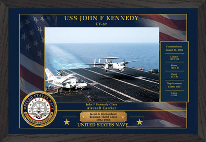 USS John F Kennedy CV-67 Framed Patriotic Photo