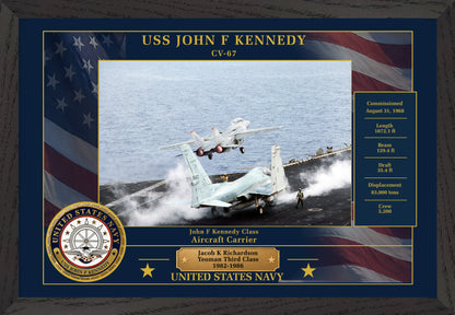 USS John F Kennedy CV-67 Framed Patriotic Photo