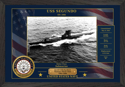 USS Segundo SS-398 Framed Patriotic Photo