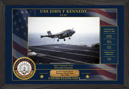 USS John F Kennedy CV-67 Framed Patriotic Photo