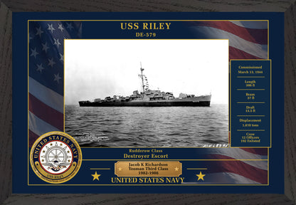 USS Riley DE-579 Framed Patriotic Photo