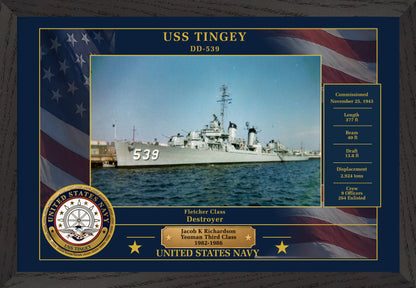 USS Tingey DD-539 Framed Patriotic Photo