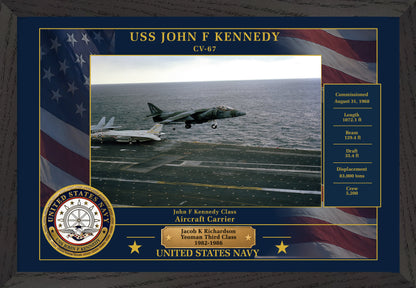 USS John F Kennedy CV-67 Framed Patriotic Photo