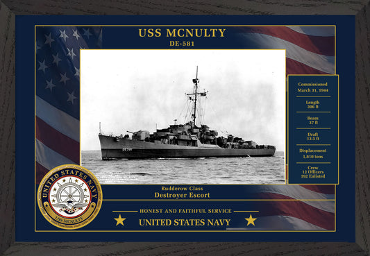 USS Mcnulty DE-581 Framed Patriotic Photo