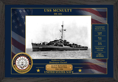 USS Mcnulty DE-581 Framed Patriotic Photo
