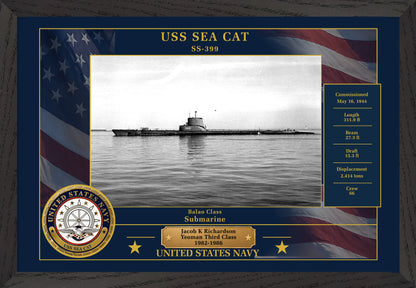 USS Sea Cat SS-399 Framed Patriotic Photo