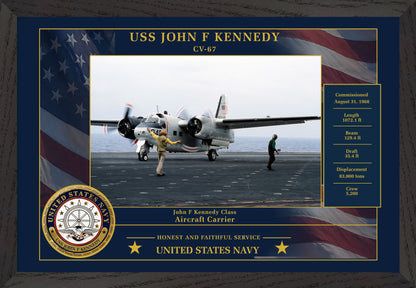 USS John F Kennedy CV-67 Framed Patriotic Photo