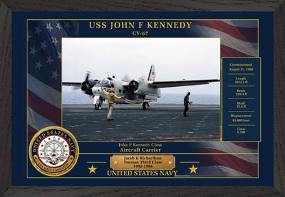 USS John F Kennedy CV-67 Framed Patriotic Photo