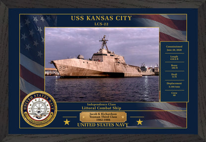 USS Kansas City LCS-22 Framed Patriotic Photo