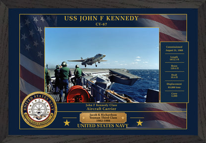 USS John F Kennedy CV-67 Framed Patriotic Photo