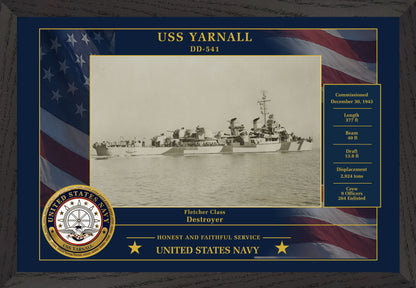 USS Yarnall DD-541 Framed Patriotic Photo