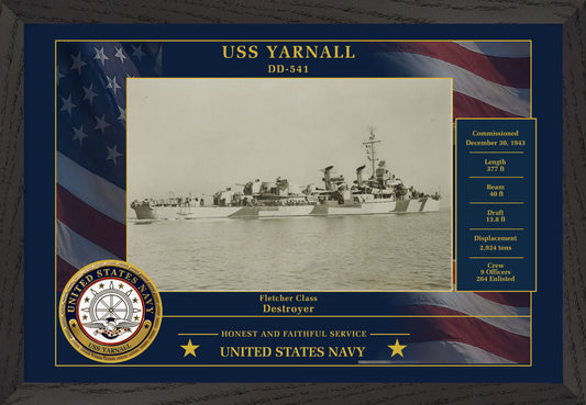 USS Yarnall DD-541 Framed Patriotic Photo