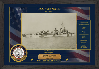 USS Yarnall DD-541 Framed Patriotic Photo