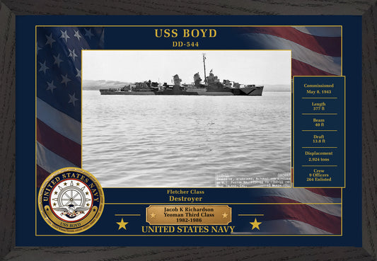 USS Boyd DD-544 Framed Patriotic Photo