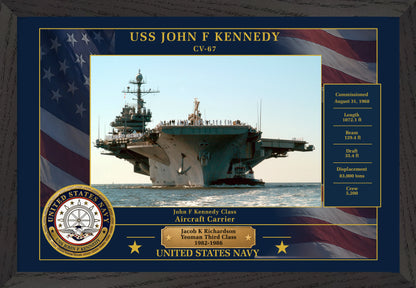 USS John F Kennedy CV-67 Framed Patriotic Photo