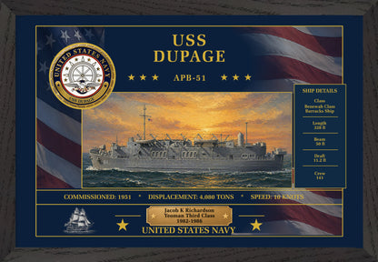 USS Dupage APB-51 Framed Patriotic Art