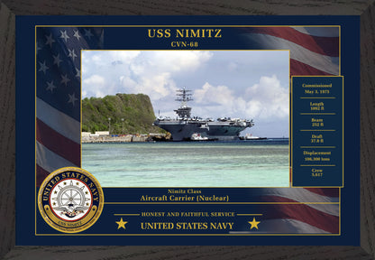 USS Nimitz CVN-68 Framed Patriotic Photo