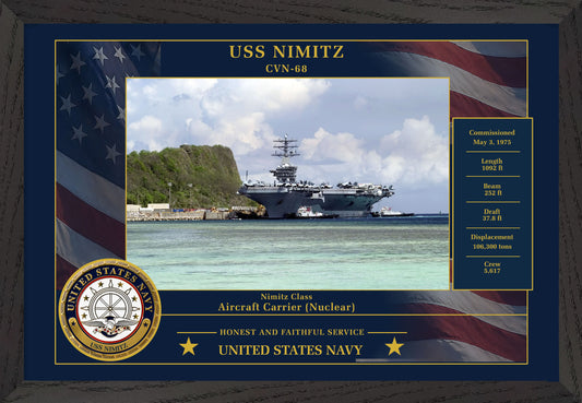 USS Nimitz CVN-68 Framed Patriotic Photo