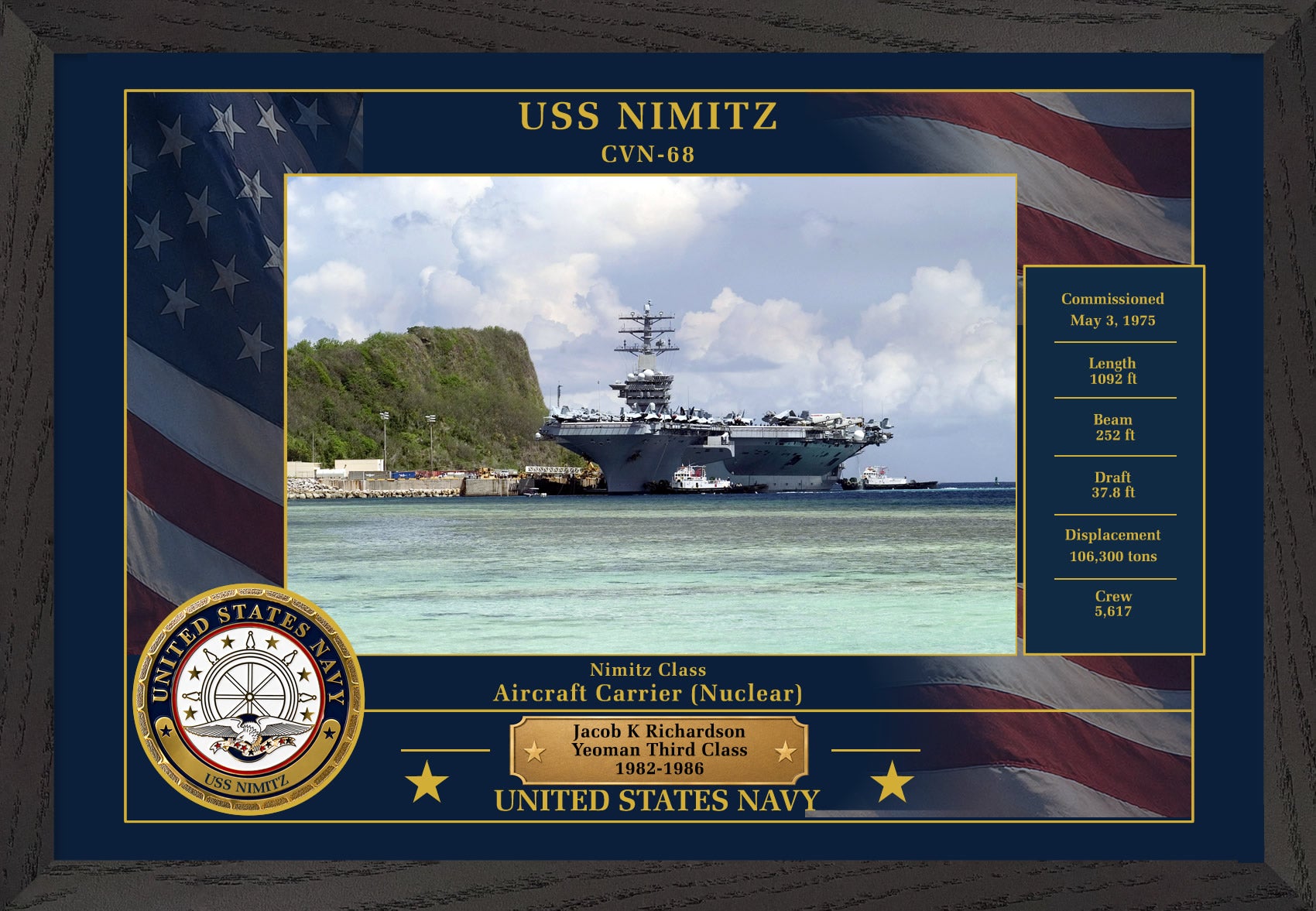USS Nimitz CVN-68 Framed Patriotic Photo