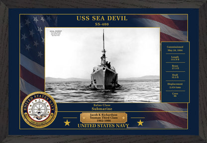 USS Sea Devil SS-400 Framed Patriotic Photo