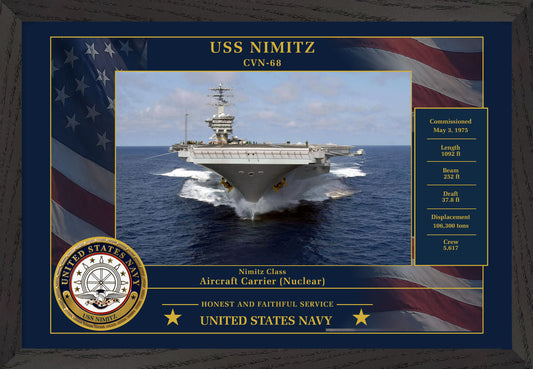 USS Nimitz CVN-68 Framed Patriotic Photo