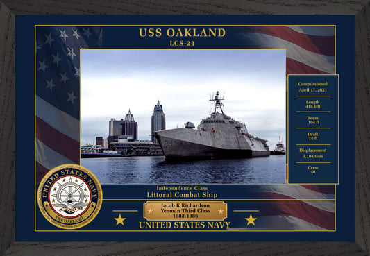 USS Oakland LCS-24 Framed Patriotic Photo