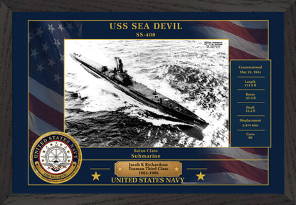 USS Sea Devil SS-400 Framed Patriotic Photo