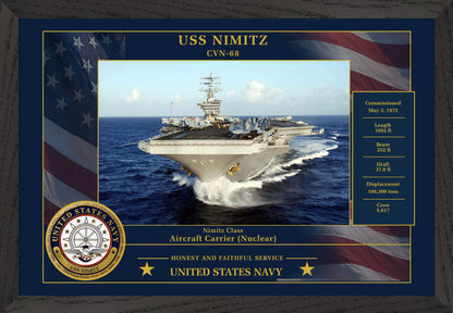 USS Nimitz CVN-68 Framed Patriotic Photo