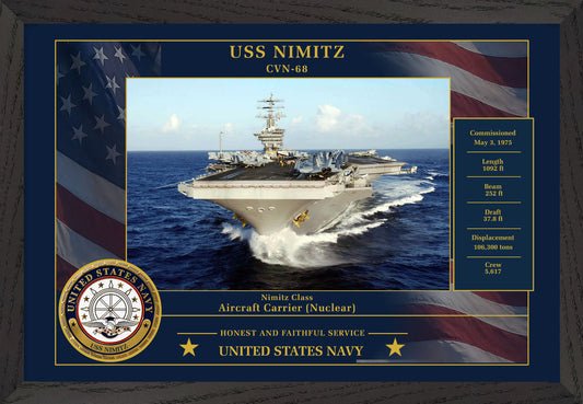 USS Nimitz CVN-68 Framed Patriotic Photo