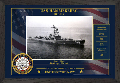 USS Hammerberg DE-1015 Framed Patriotic Photo