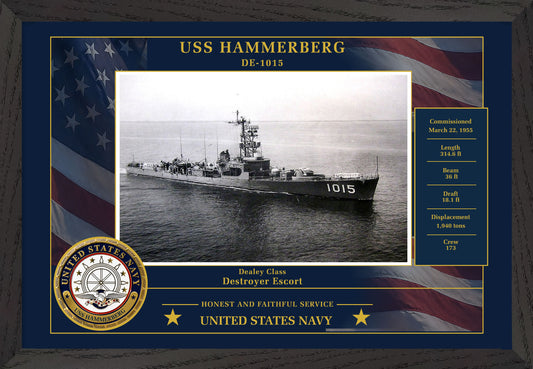 USS Hammerberg DE-1015 Framed Patriotic Photo