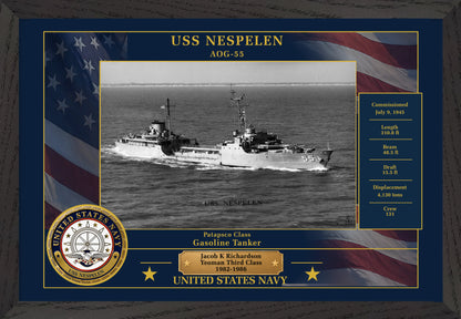 USS Nespelen AOG-55 Framed Patriotic Photo
