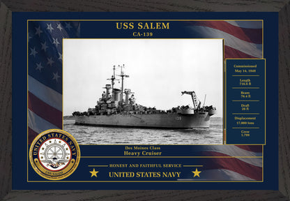 USS Salem CA-139 Framed Patriotic Photo