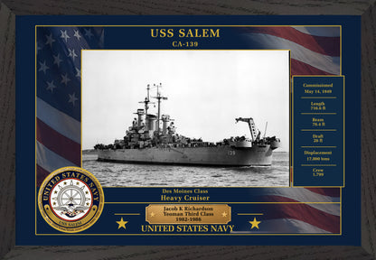 USS Salem CA-139 Framed Patriotic Photo