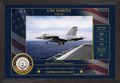 USS Nimitz CVN-68 Framed Patriotic Photo